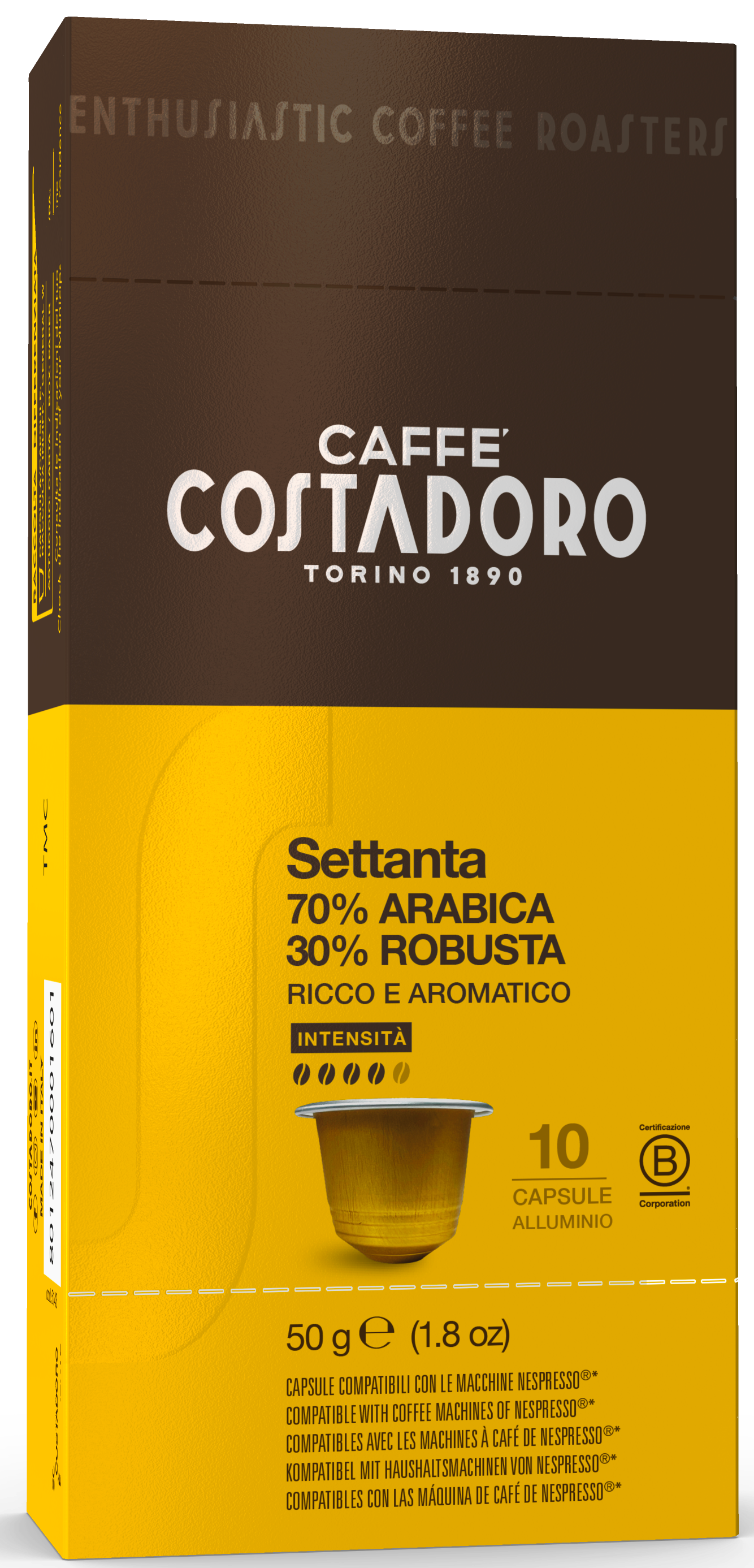 Costadoro Settanta Capsules Compatible with Nespresso® (100 capsules)