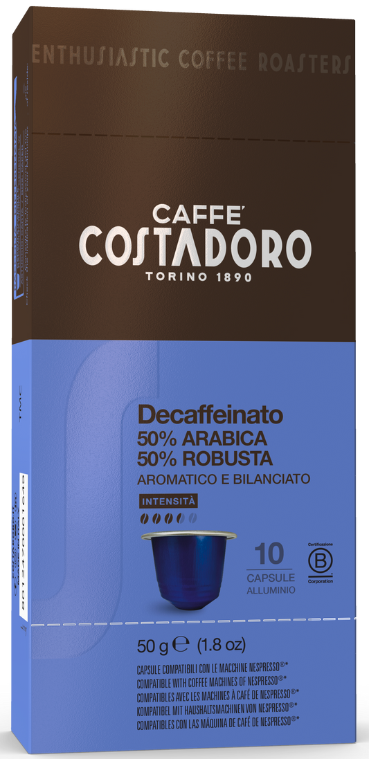 Costadoro Decaffeinated Capsules Compatible with Nespresso® (100 capsules)