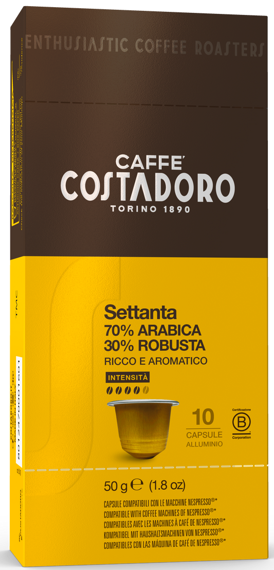 Costadoro Settanta Capsules Compatible with Nespresso® (100 capsules)